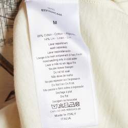 Pre Owned Dior Cream Heart Print Cotton Linen T-Shirt M