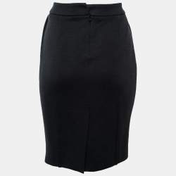 Dior Black Wool Pencil Skirt M