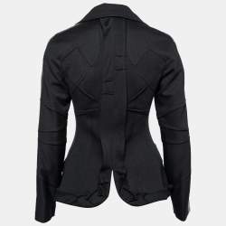 Dior Black Wool Flared Long Sleeve Jacket M