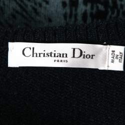 Dior Blue Cashmere Drawstring Detail Sweater M