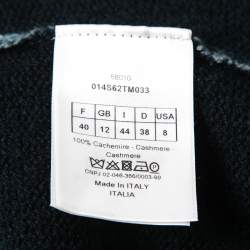 Dior Blue Cashmere Drawstring Detail Sweater M
