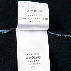 Dior Blue Cashmere Drawstring Detail Sweater M