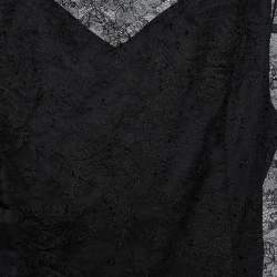 Dior Black Silk Lace Sleeveless Sheath Dress S