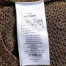Pre Owned Dior Gold Lurex Knit Long Sleeve Jumper L 