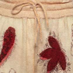 مملوكة مسبقًا Dior Beige Floral Print Cashmere Drawstring Pants S