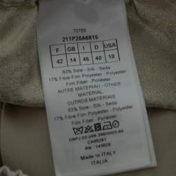 Pre Owned Dior Light Grey & Gold Floral Jacquard Silk Shorts L