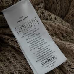 Dior Beige Patterned Open Knit Linen Fringed Skirt S