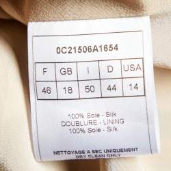 Pre Owned Dior Beige Leopard Print Silk Three Quarter Sleeve Blouse XL