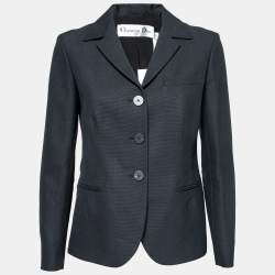 Christian Dior Black Silk Single-Breasted Blazer M