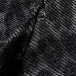 Christian Dior Black Monochrome Leopard Print Cotton Pencil Skirt M