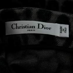 Christian Dior Black Monochrome Leopard Print Cotton Pencil Skirt M