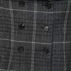 Christian Dior Grey Check Wool Off-Shoulder Jacket S