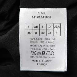 Christian Dior Grey Check Wool Off-Shoulder Jacket S