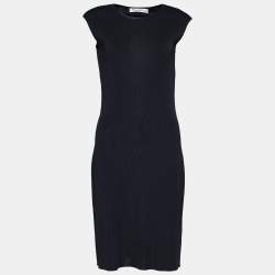 Dior Black Knit Sleeveless Shift Dress M