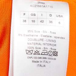 Dior Orange Silk Peplum Midi Dress M