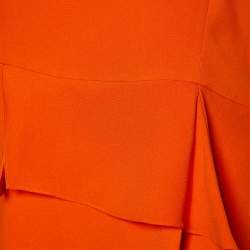 Dior Orange Silk Peplum Midi Dress M