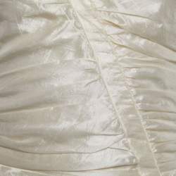 Pre Owned Christian Dior Ivory White Silk Bow Detail Gown S