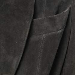 Pre Owned Christian Dior Boutique Vintage Olive Green Suede Belted Blazer S