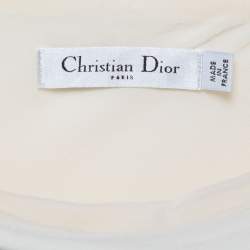 Pre Owned Christian Dior Cream Crepe One-Shoulder Draped Midi Dress S