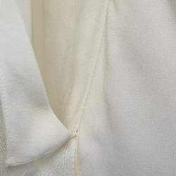 Pre Owned Christian Dior Cream Crepe One-Shoulder Draped Midi Dress S