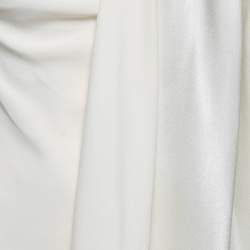 Pre Owned Christian Dior Cream Crepe One-Shoulder Draped Midi Dress S