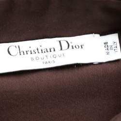 Pre Owned Dior Vintage Brown Cotton & Wool Inset Button Front Shirt M