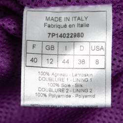 Pre Owned Dior Vintage Purple Leather Button Front Jacket M