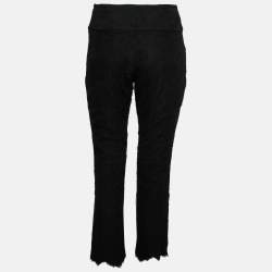 Pre Owned Christian Dior Black Lace Tapered Pants M