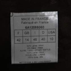 Christian Dior Vintage Brown Wool Trench Coat L