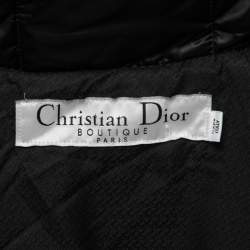 Christian Dior Vintage Synthetic Quilted Fur Trim Hooded Jacket L