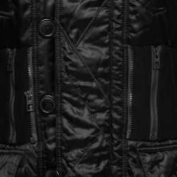 Christian Dior Vintage Synthetic Quilted Fur Trim Hooded Jacket L