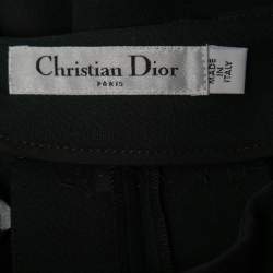 Christian Dior Black Wool Box Pleated Mini Skirt S