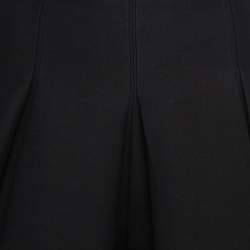 Christian Dior Black Wool Box Pleated Mini Skirt S