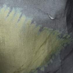 Pre Owned Christian Dior Dark Grey Tie-Dye Effect Cotton Tunic L