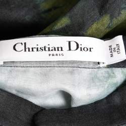 Pre Owned Christian Dior Dark Grey Tie-Dye Effect Cotton Tunic L