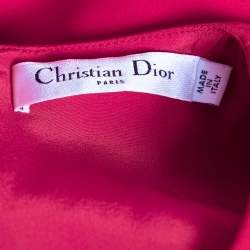 Christian Dior Hot Pink Silk Peplum Midi Dress L