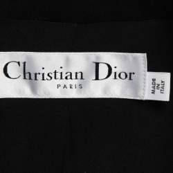 Pre Owned Christian Dior Black Crepe Patch-Detailing Tailored Blazer M
