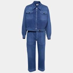 Christian Dior Blue Cotton Jacket & Pants Set M