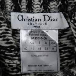Christian Dior Boutique Vintage Black Patterned Wool Sweater M