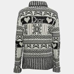 Christian Dior Boutique Vintage Black Patterned Wool Sweater M