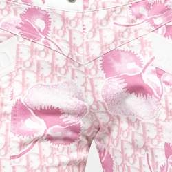 مملوكة مسبقًا Christian Dior Boutique Vintage Pink Floral Monogram Printed Denim Jeans M Waist 27"