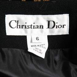 Christian Dior Vintage Black Wool Cheetah Print Collar Blazer M