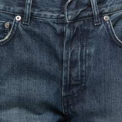 Pre Owned Christian Dior Blue Denim 01 Boyfriend Jeans S Waist 27"