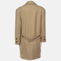 Pre Owned Christian Dior Boutique Vintage Light Brown Cashmere Double Breasted Coat M
