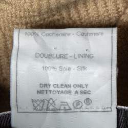 Pre Owned Christian Dior Boutique Vintage Light Brown Cashmere Double Breasted Coat M