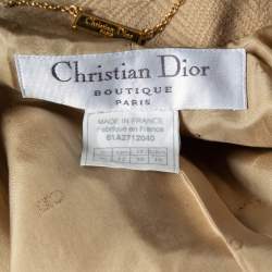 Pre Owned Christian Dior Boutique Vintage Light Brown Cashmere Double Breasted Coat M