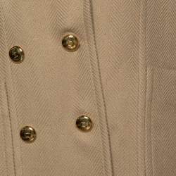 Pre Owned Christian Dior Boutique Vintage Light Brown Cashmere Double Breasted Coat M