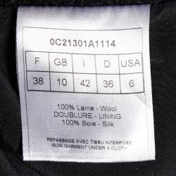 Dior Black Textured Wool Pencil Skirt M