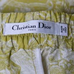 Christian Dior Lime Green Canvas Motif Shorts M