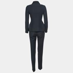 Christian Dior Black Wool & Silk Jacket & Pants Set S